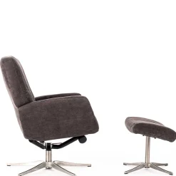Wohnen Sessel<Samt Retrosessel mit Fußhocker - Gilianoa (zweiteilig)