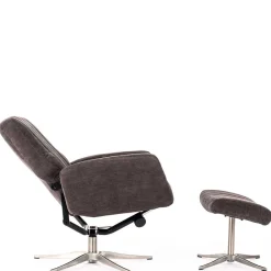 Wohnen Sessel<Samt Retrosessel mit Fußhocker - Gilianoa (zweiteilig)