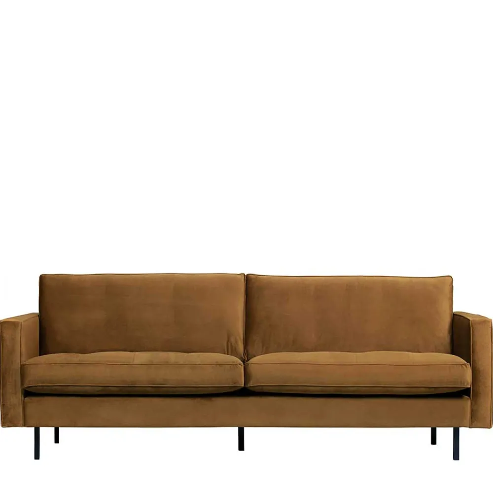 Wohnen Sofas<Samt Retrosofa in Honigfarben - Saguan