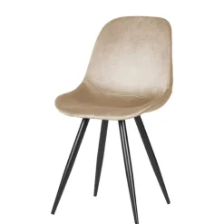 Wohnen Stühle<Samt Schalenstuhl in Beige - Jesafina (2er Set)