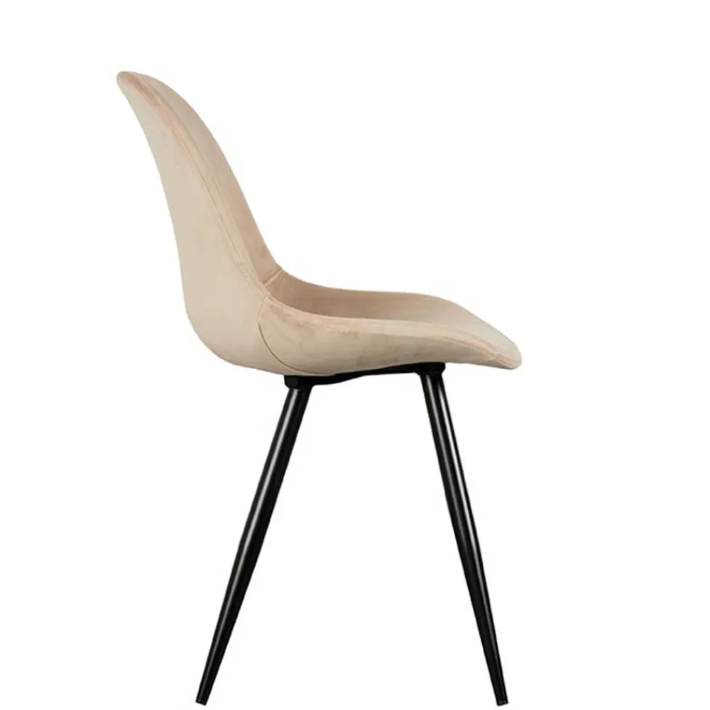 Wohnen Stühle<Samt Schalenstuhl in Beige - Jesafina (2er Set)