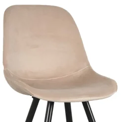 Wohnen Stühle<Samt Schalenstuhl in Beige - Jesafina (2er Set)
