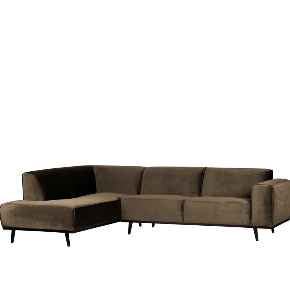Wohnen Sofas<Samt Sofa Eckgarnitur in Taupe - Matca