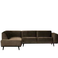 Wohnen Sofas<Samt Sofa Eckgarnitur in Taupe - Matca