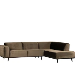 Wohnen Sofas<Samt Sofa Eckgarnitur in Taupe - Matca