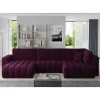 Wohnen Sofas<Samt U-Couch in Dunkelrot - Viersitzer - Lakes