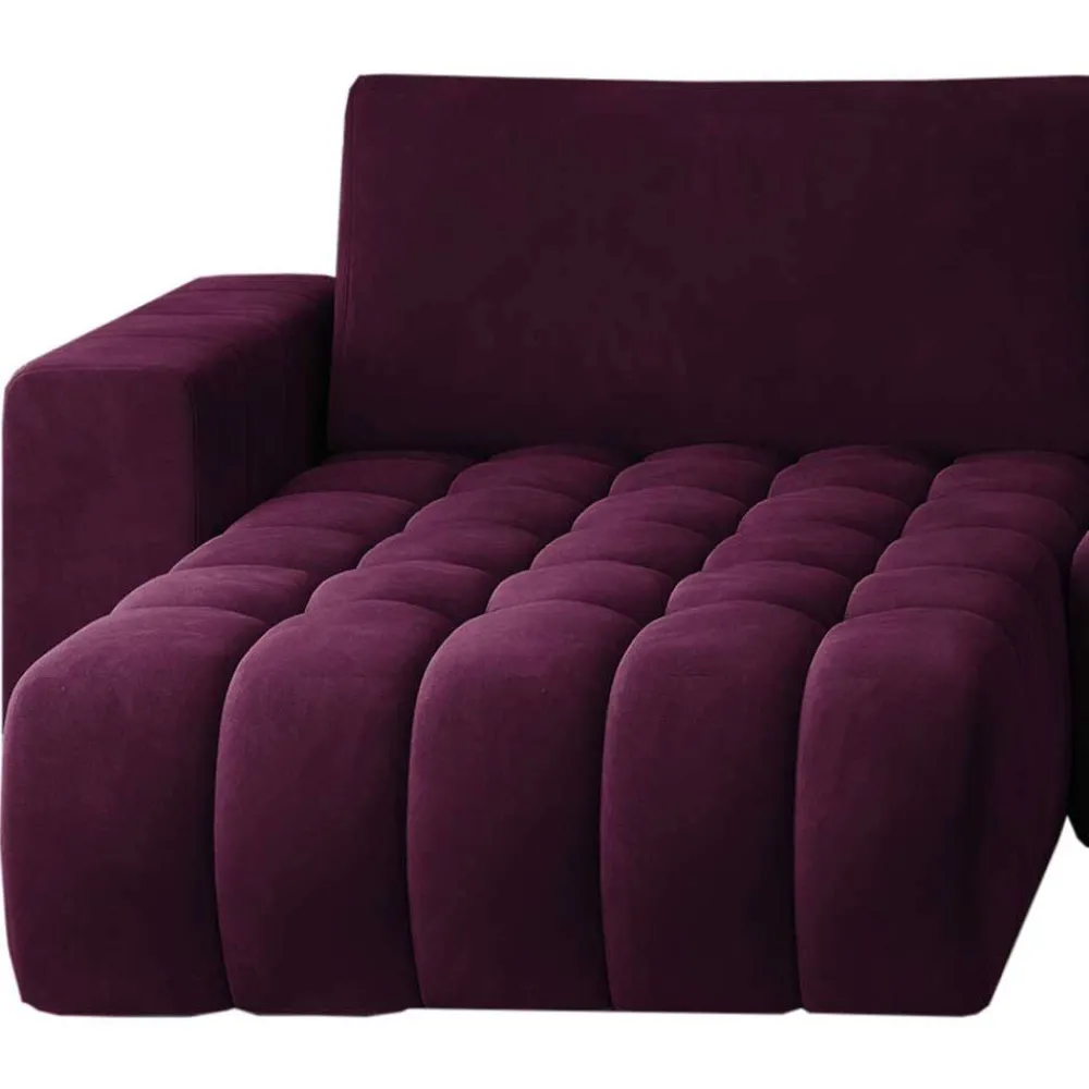 Wohnen Sofas<Samt U-Couch in Dunkelrot - Viersitzer - Lakes