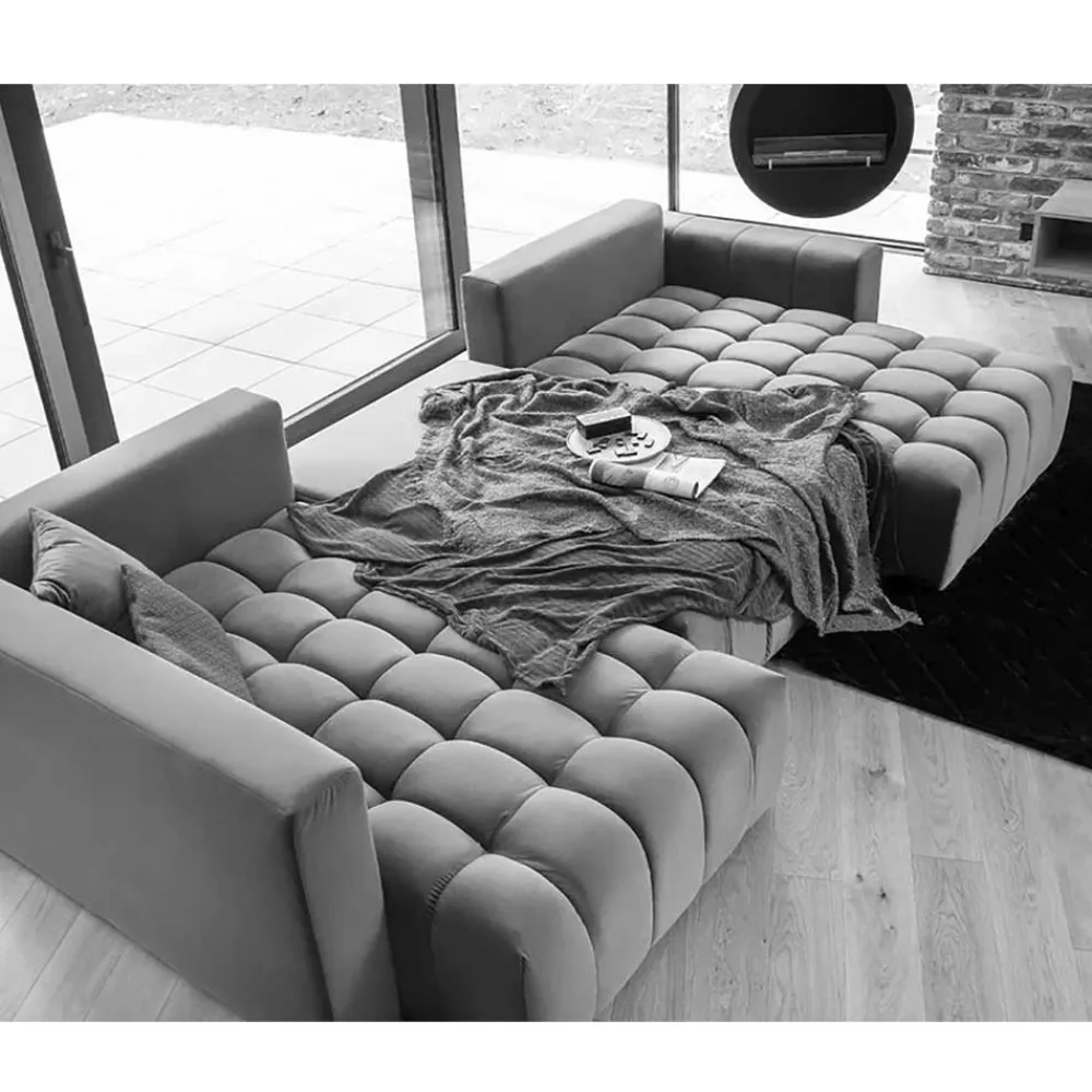 Wohnen Sofas<Samt U-Couch in Dunkelrot - Viersitzer - Lakes