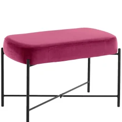 Wohnen Sitzbank<Samtbank in Pink mit Metallgestell - Infernya
