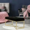Wohnen Sitzbank<Samtbank in Schwarz mit Gold - Carantec