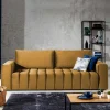 Wohnen Sofas<Samtcouch mit Schlaffunktion in Senfgelb - Eraldo