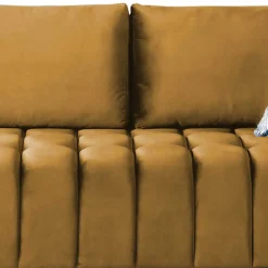 Wohnen Sofas<Samtcouch mit Schlaffunktion in Senfgelb - Eraldo