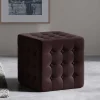 Wohnen Hocker<Samthocker in Dunkelbraun - Niroteka