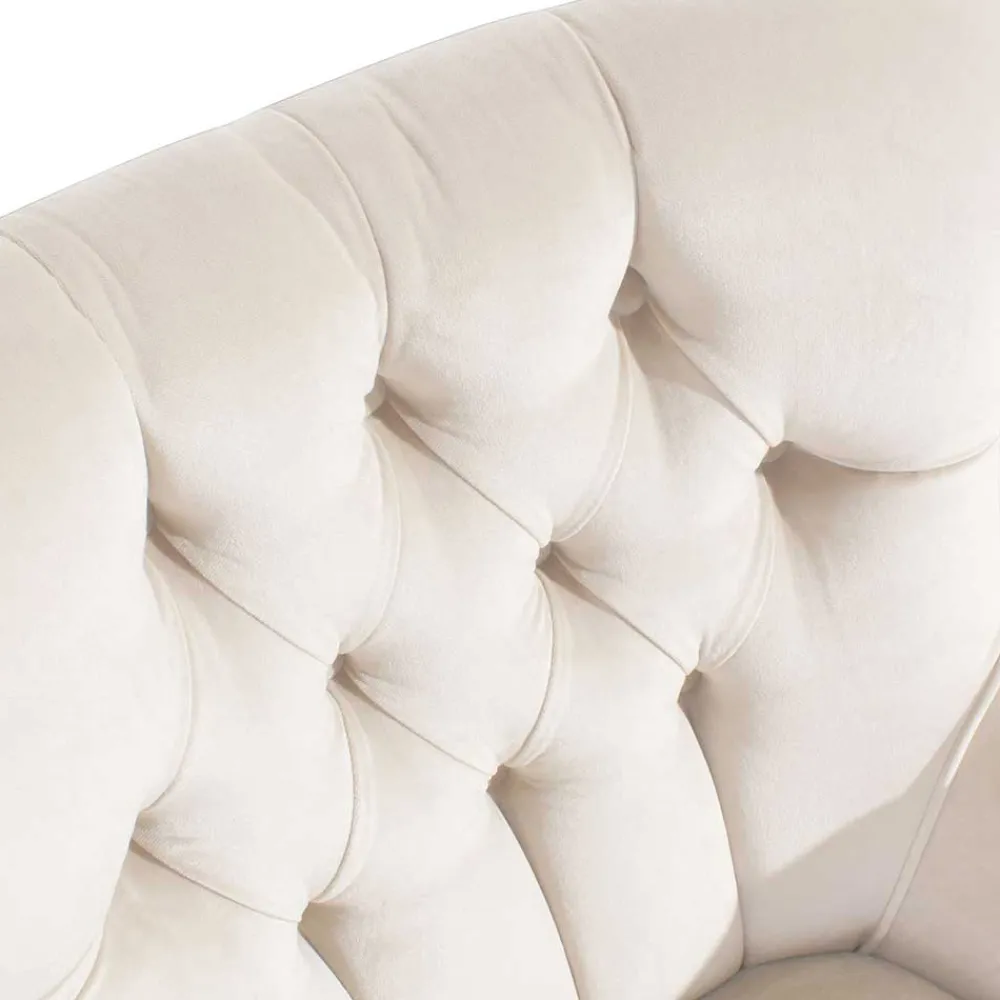 Wohnen Sessel<Samtsessel mit Ohren in Creme - Iceline