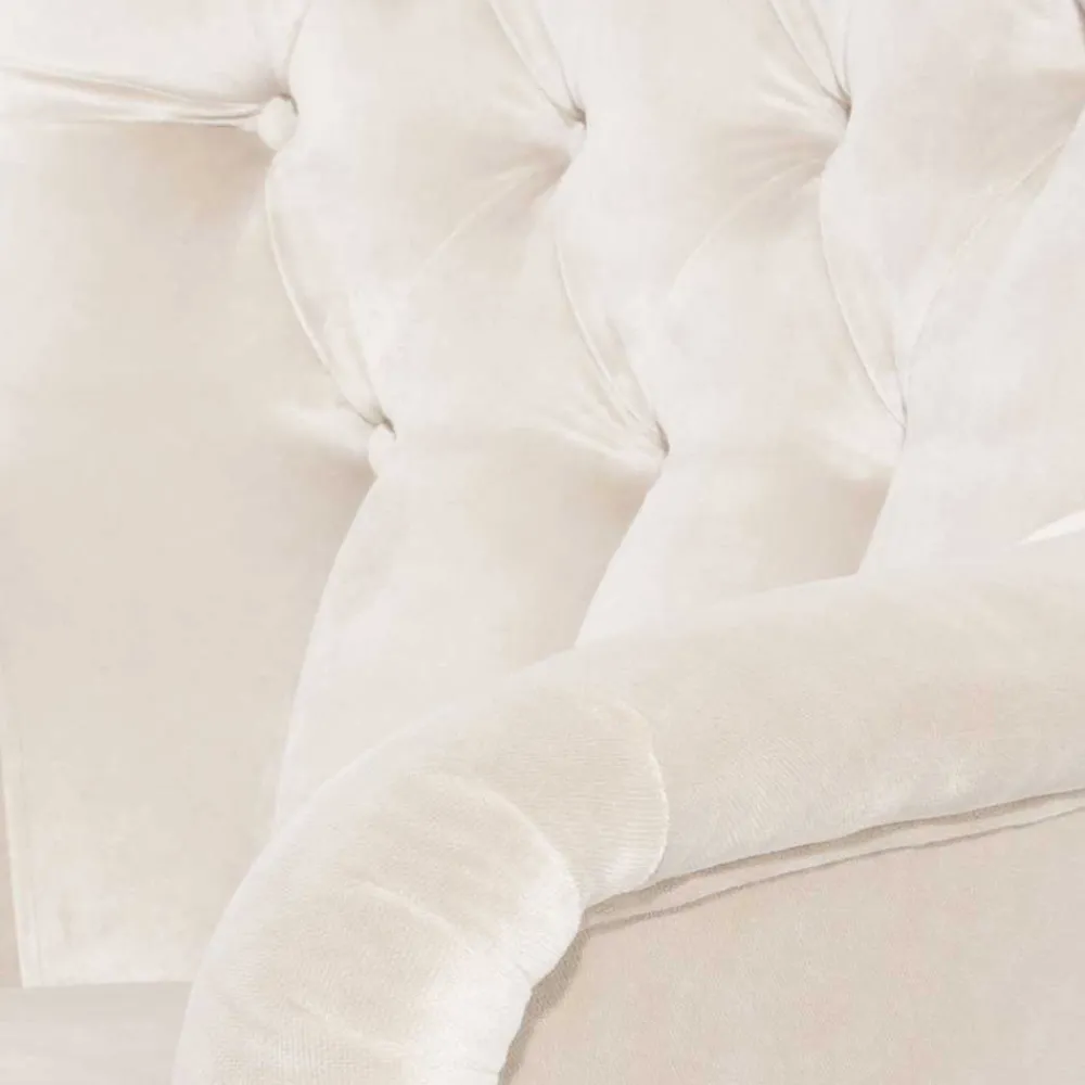 Wohnen Sessel<Samtsessel mit Ohren in Creme - Iceline