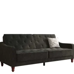 Wohnen Sofas<Samtsofa mit Bettfunktion in Dunkelgrau - Rubanina