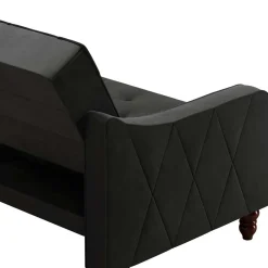 Wohnen Sofas<Samtsofa mit Bettfunktion in Dunkelgrau - Rubanina