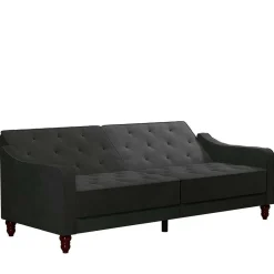 Wohnen Sofas<Samtsofa mit Bettfunktion in Dunkelgrau - Rubanina