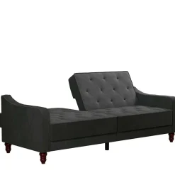 Wohnen Sofas<Samtsofa mit Bettfunktion in Dunkelgrau - Rubanina