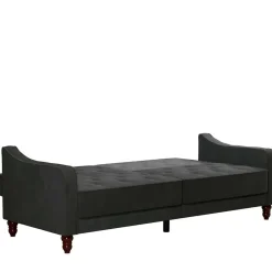 Wohnen Sofas<Samtsofa mit Bettfunktion in Dunkelgrau - Rubanina
