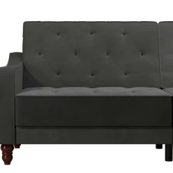 Wohnen Sofas<Samtsofa mit Bettfunktion in Dunkelgrau - Rubanina