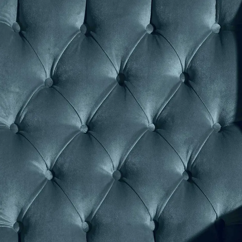 Wohnen Sessel<Samtvelours Chesterfield-Polstersessel in Petrol - Varescan