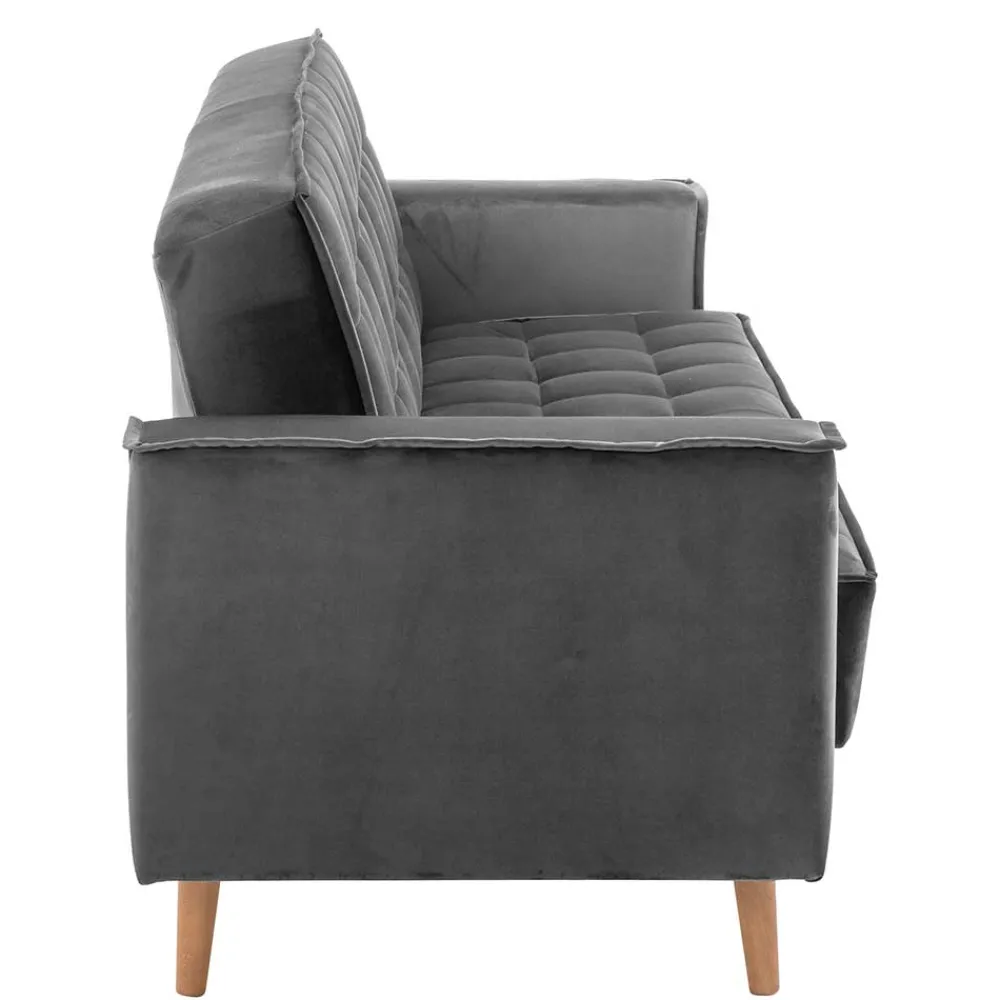 Wohnen Betten|Sofas<Samtvelours Federkerncouch mit Bettfunktion - Vlacoma