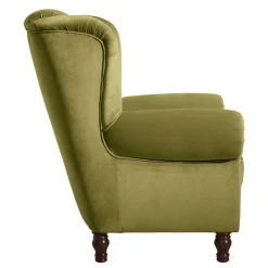 Wohnen Sessel<Samtvelours Ohrensessel im Chesterfield Look - Erulina