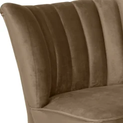 Wohnen Sessel<Samtvelours Sessel in Beigegrau und Schwarz - Legancio