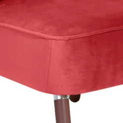 Wohnen Sessel<Samtvelours Sessel in Rot und Nussbaum - Darand
