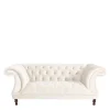 Wohnen Sofas<Samtvelours Wohnzimmer Zweisitzer in Creme - Leskan