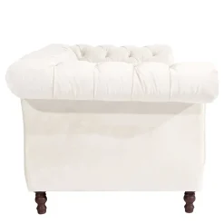 Wohnen Sofas<Samtvelours Wohnzimmer Zweisitzer in Creme - Leskan