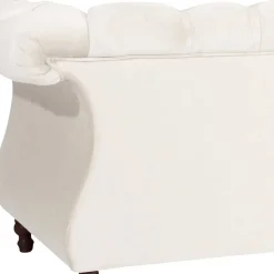 Wohnen Sofas<Samtvelours Wohnzimmer Zweisitzer in Creme - Leskan