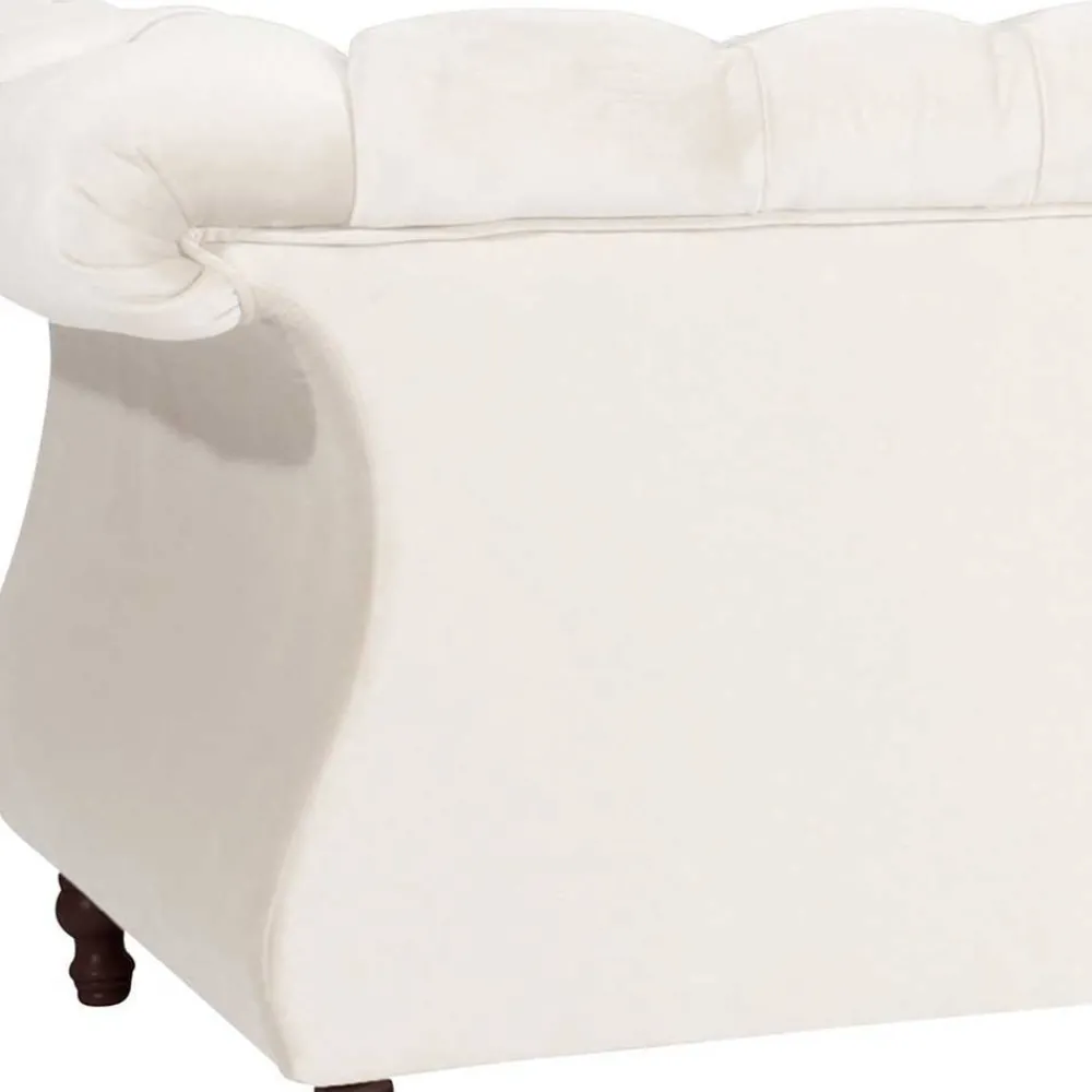 Wohnen Sofas<Samtvelours Wohnzimmer Zweisitzer in Creme - Leskan