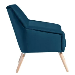 Wohnen Sessel<Samtvelours-Sessel in Petrol Blau - Bakra