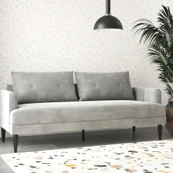 Wohnen Sofas<Samt-Wohnzimmercouch in Hellgrau - Belpasso