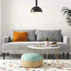 Wohnen Sofas<Samt-Wohnzimmercouch in Hellgrau - Belpasso