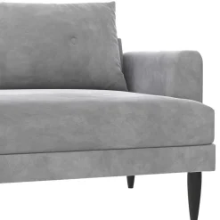 Wohnen Sofas<Samt-Wohnzimmercouch in Hellgrau - Belpasso