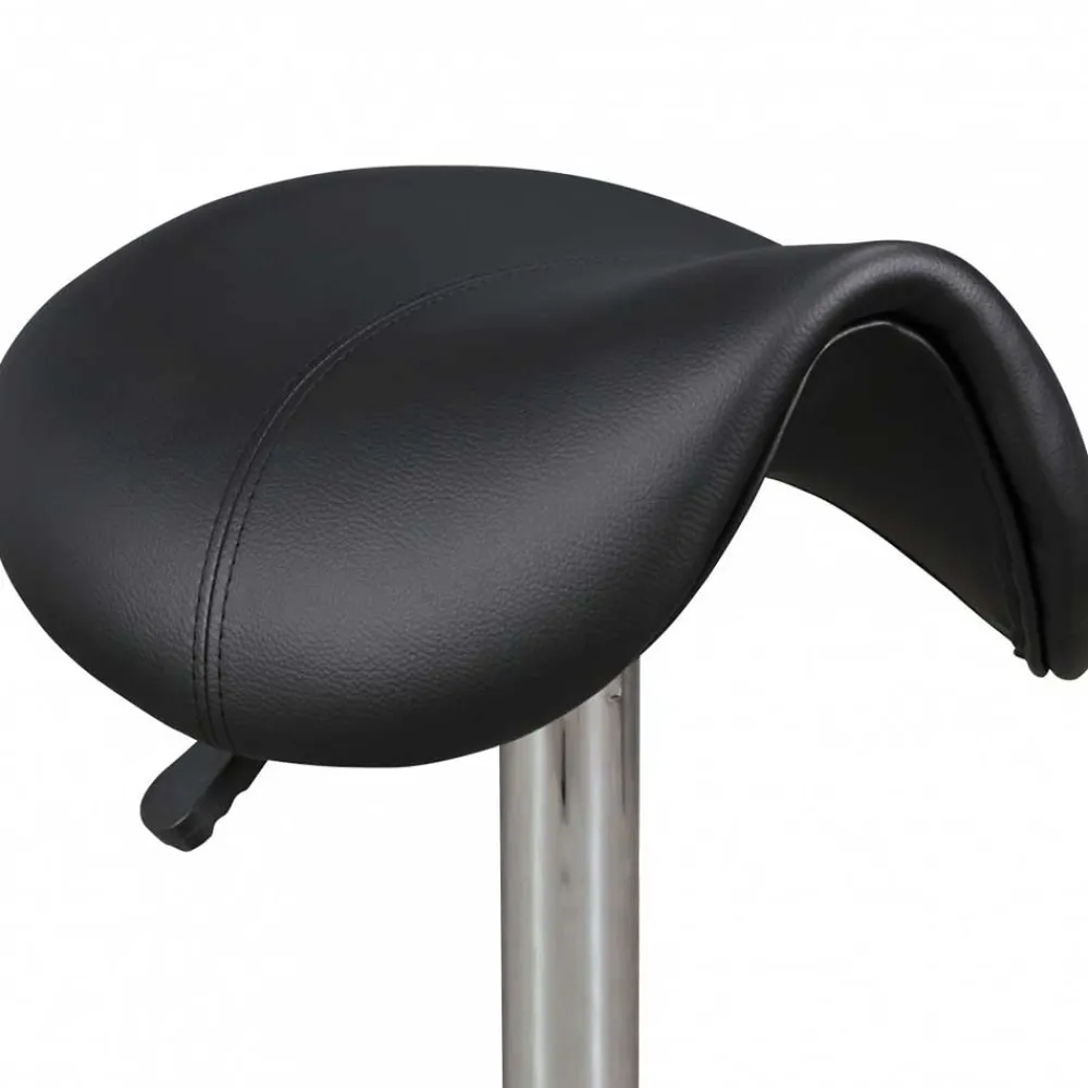 Wohnen Hocker<Sattelhocker in Schwarz Kunstleder - Baonga