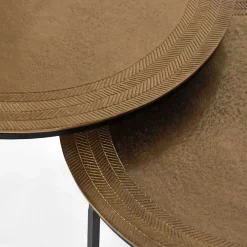 Wohnen Tische<2-Satz Tisch in Gold & Schwarz - Chace (zweiteilig)