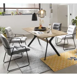 Wohnen Sitzgruppe<Scandi Chic Essgruppe mit Polsterstühlen - Coestra (fünfteilig)