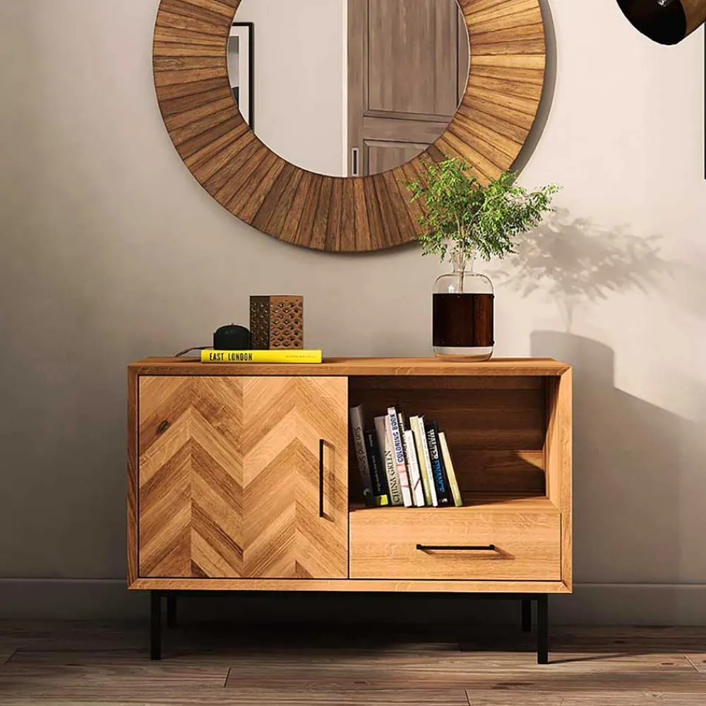 Wohnen Tv & Hifi-Möbel|Lowboards<Scandi Chic Kommode aus Wildeiche & Metall - Kerfa