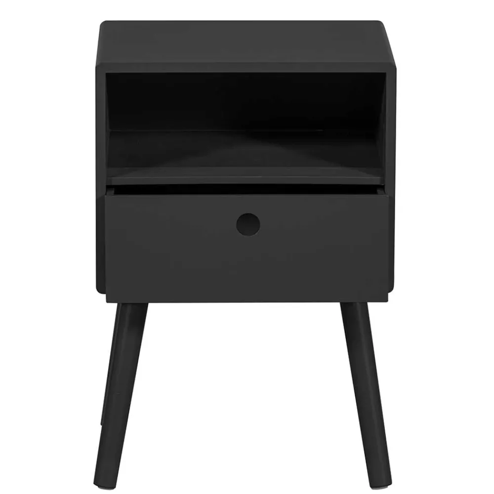Wohnen Kommoden<Scandi Chic Nachtkommode in Schwarz - Lemerzi