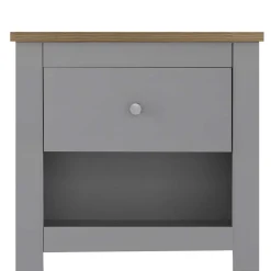 Wohnen Kommoden<Scandi Chic Nachtkommode in Grau mit Eiche - Donia