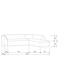 Wohnen Sofas<Scandi Chic Polsterecke in Offwhite Chenille - Utperio
