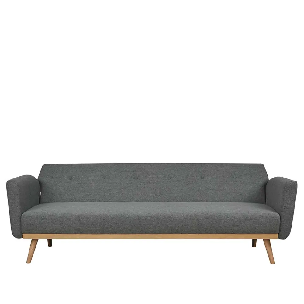 Wohnen Betten<Scandi Chic Schlafcouch in Dunkelgrau & Natur - Giorgio