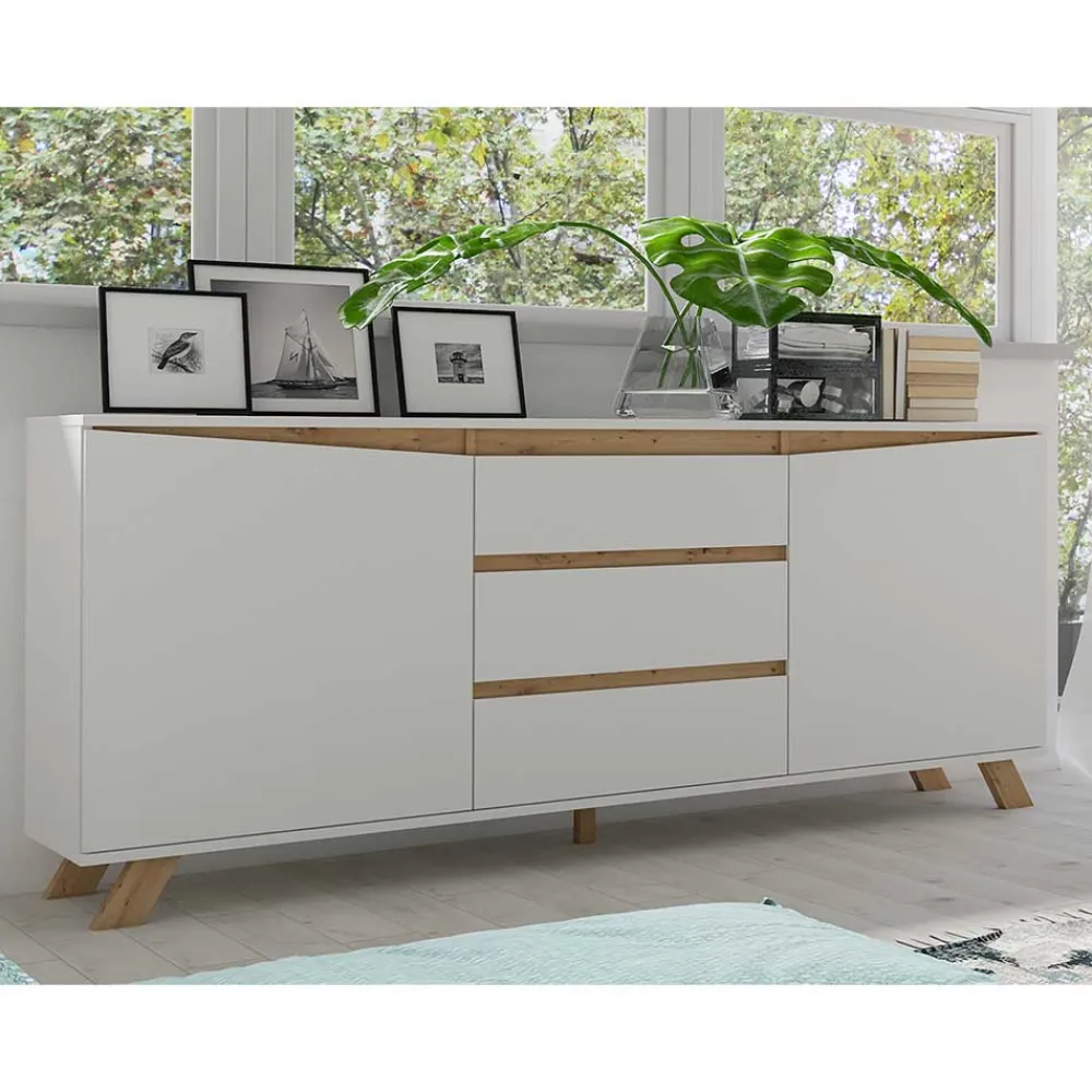 Wohnen Sideboards<Scandi Chic Sideboard in Weiß - Cady