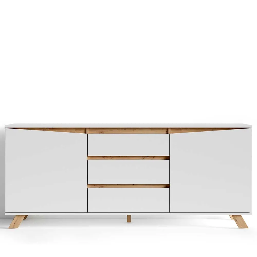 Wohnen Sideboards<Scandi Chic Sideboard in Weiß - Cady
