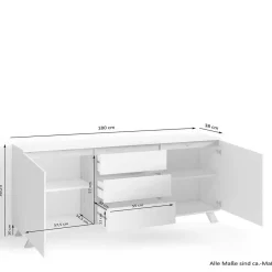 Wohnen Sideboards<Scandi Chic Sideboard in Weiß - Cady