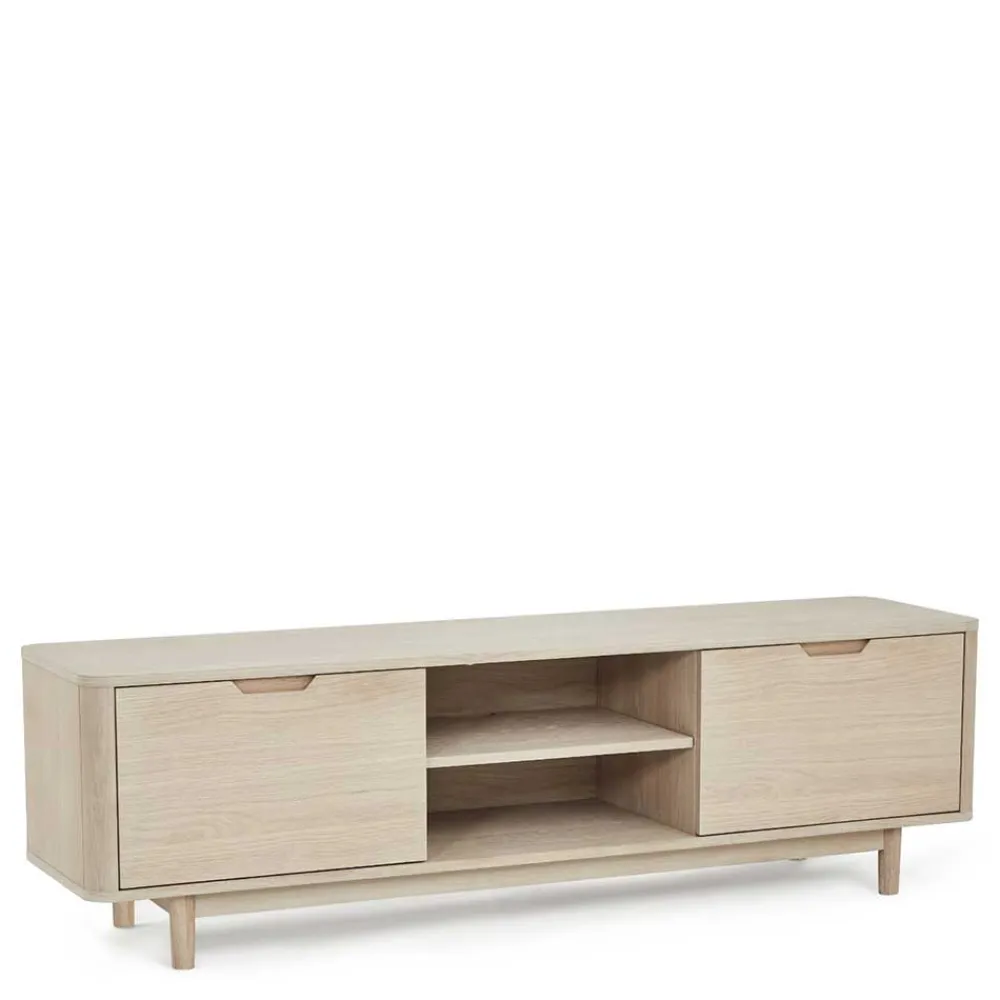 Wohnen Tv & Hifi-Möbel|Lowboards<Scandi Chic TV Lowboard in Eiche Weiß - Rosanna